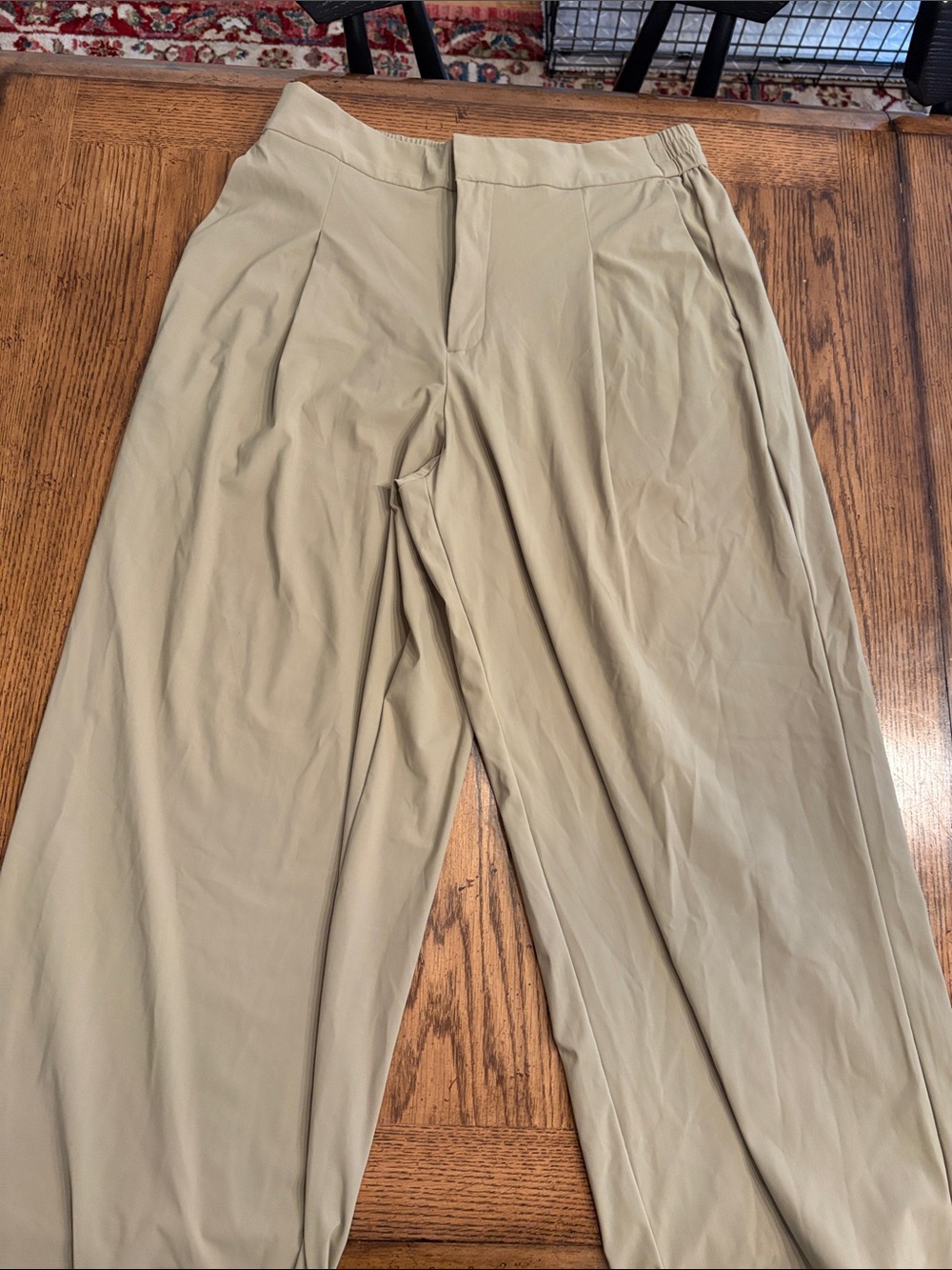 Athleta Neutral Green Elastic-Waist Trousers